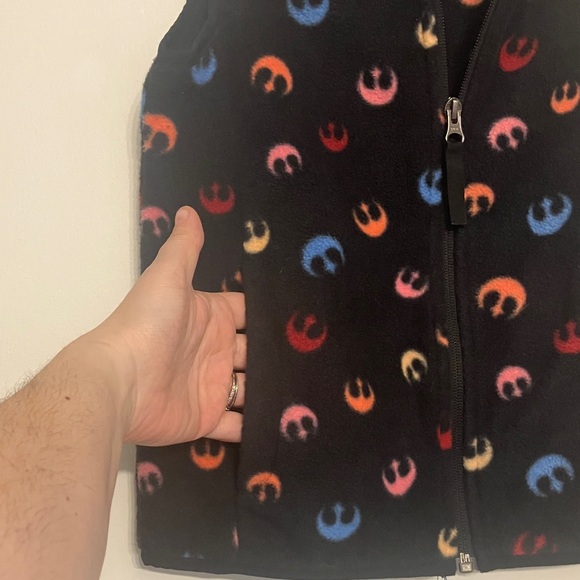 Star Wars full zip polar fleece vest 100% polyester girls large (10) black - Picture 4 of 6